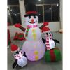 Christmas Inflatable Snowman with Two Cute Penguins Luminous Toy Ornament Large Snow Man Xmas