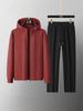 2026 Men's Casual Hooded Sweatshirt & Trousers Set - Solid Color, Lightweight Spring/Autumn Fashion