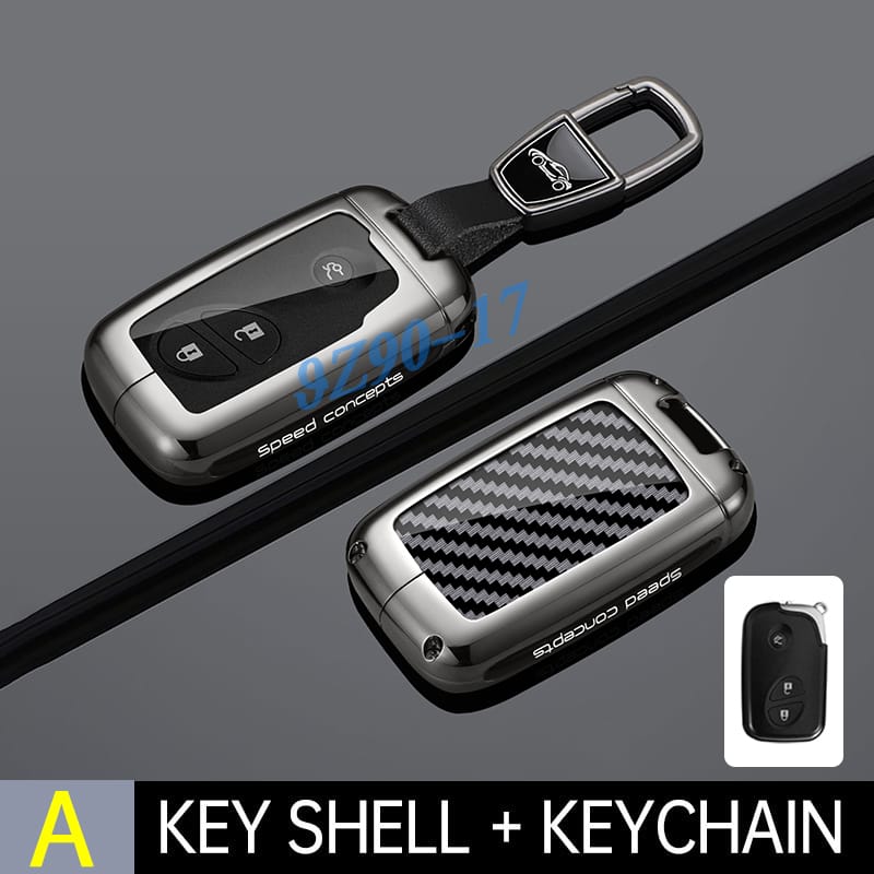 For Lexus Is Es Ls Gs Rx Gx Lx Ct Hs 200 250 300 300H 350 350H 450 Metal Carbon Fiber Car Key Fob Case Cover Keychain