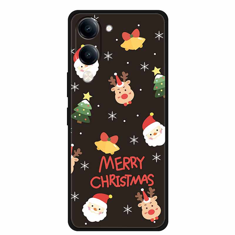 Christmas Case For Vivo Y04 Y04S Y37C Soft Silicone Phone Cover Funda For Vivo Y 04 04S 37C Black TPU Protective Bumper Casing