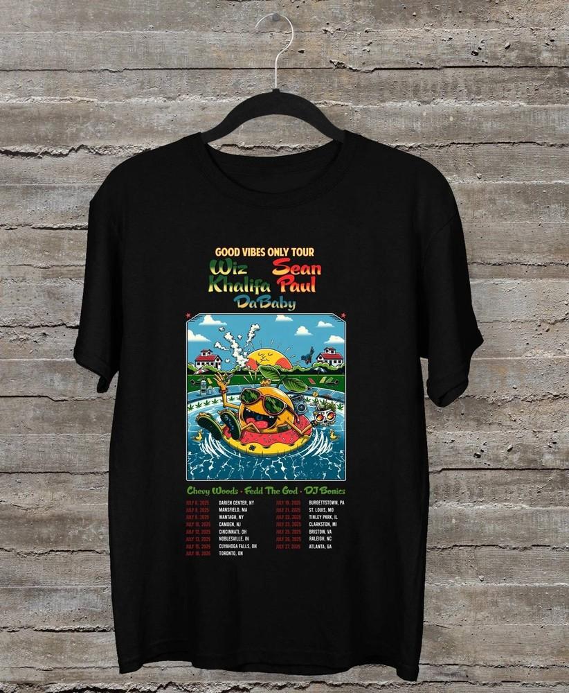 Wiz Khalifa Good Vibes Only Тур 2025 Унисекс Подарок для фанатов Унисекс Футболка XXXXL