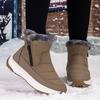 Snow Boots Womens Winter Ankle Boots Ladies Warm Fur Lined Booties Thickening Shoes Zip Flat Sneakers Outdoor Booties