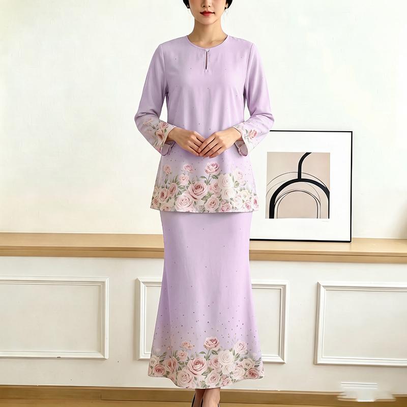 ZANZEA Women 3/4 Sleeve Blouse and Midi Skirts Floral Print Two Piece Suit Sets