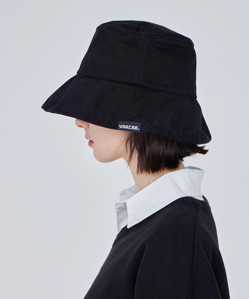 Bajal Wide Brim Washed Bucket Hat Black