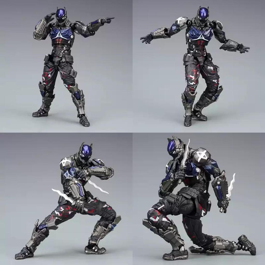 Kaiyodo Yamaguchi-style Arkham Knight Batman Figure, Articulated DC Superhero Model Soldier Figurine.