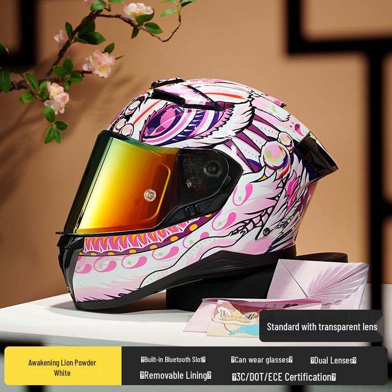RSV Motorcycle Helmet with Double Visor, Men's Full Face, All-Season, Universal Fit, 3C Certified (Model 939)