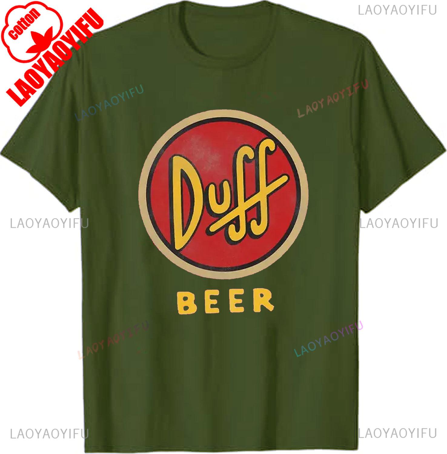 Унисекс футболка Duff Beer Подарок для фаната Бар Мо Выпивка Гомер Симпсон Даффмен Одежда Смешная футболка по ТВ-шоу Винтажный мультяшный мерч хлопок XL