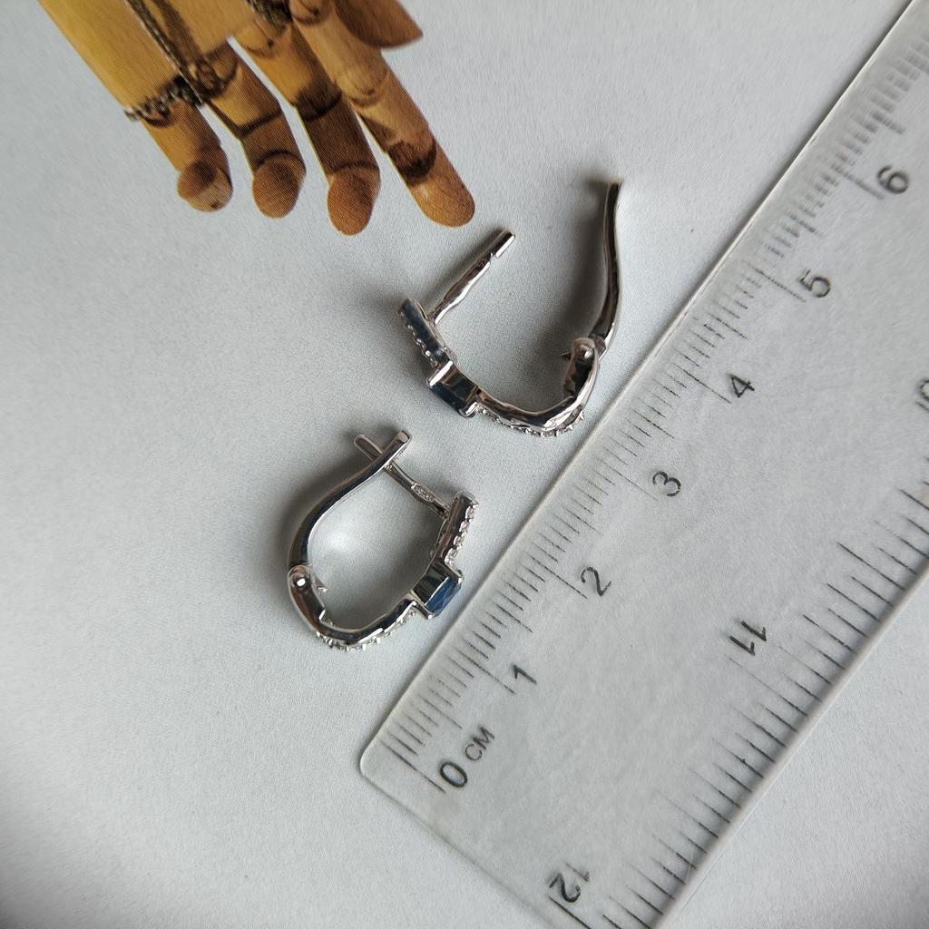 Серебряные серьги с сапфиром nano 0.638ct (2189022)