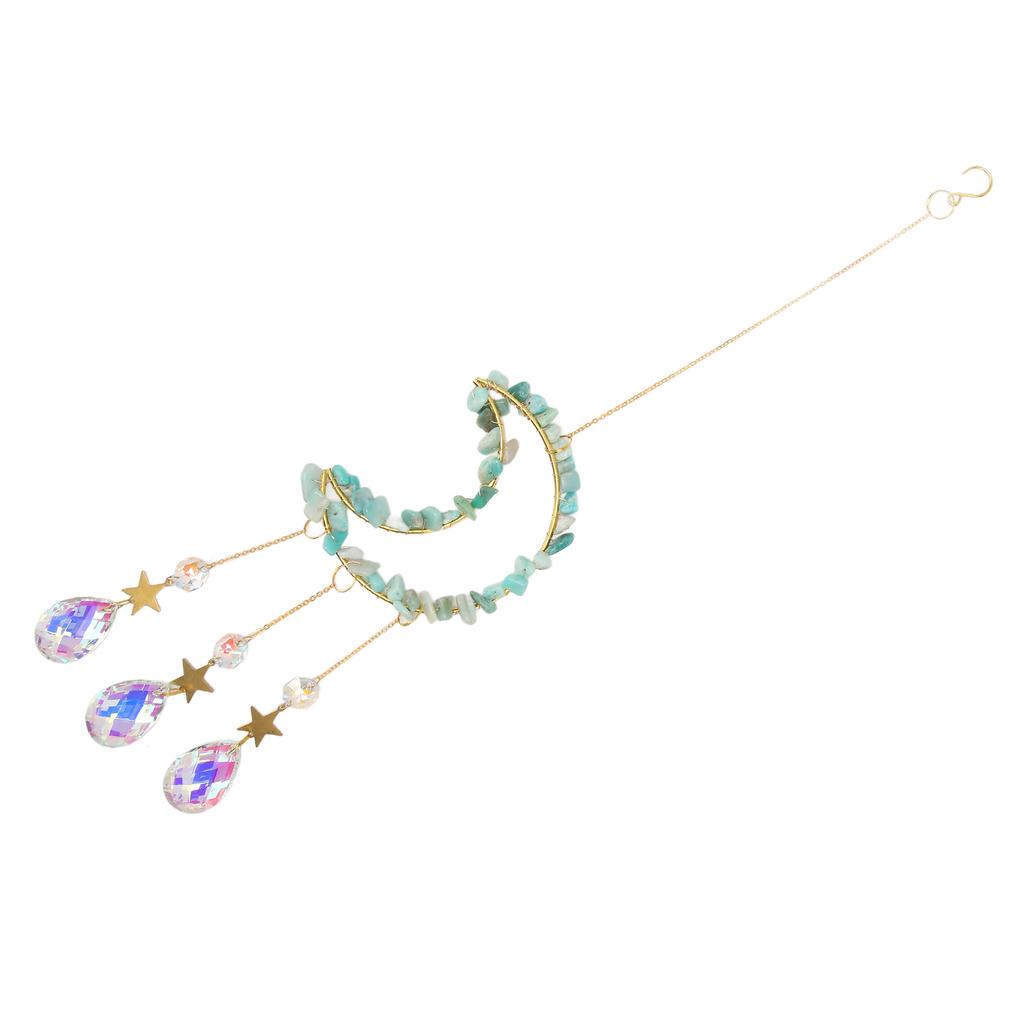 Hanging Crystal Suncatcher Beautiful Crystal Moon Star Decoration for Window Home Garden Party Wedding