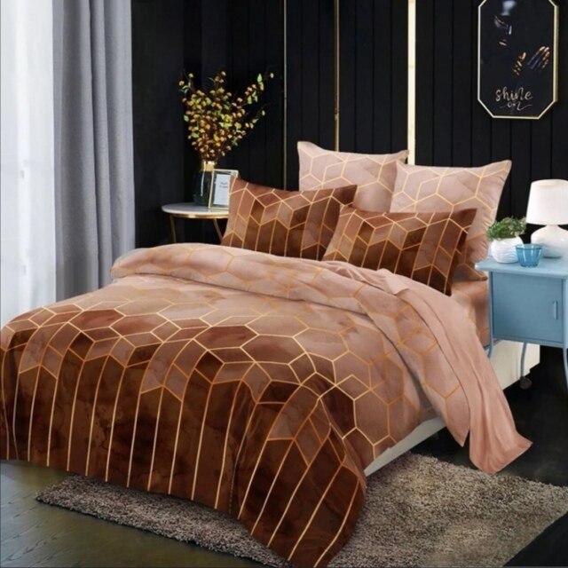 Kemila 2/3pcs Bedding Set Plaids Printing Duvet Cover Sets 1 Quilt Cover + 1/2 Pillowcases US/EU/AU Size Twin Full Queen King