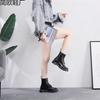 High-top polished red locomotive boots women's classic retro short boots men's and women's genuine leather boots