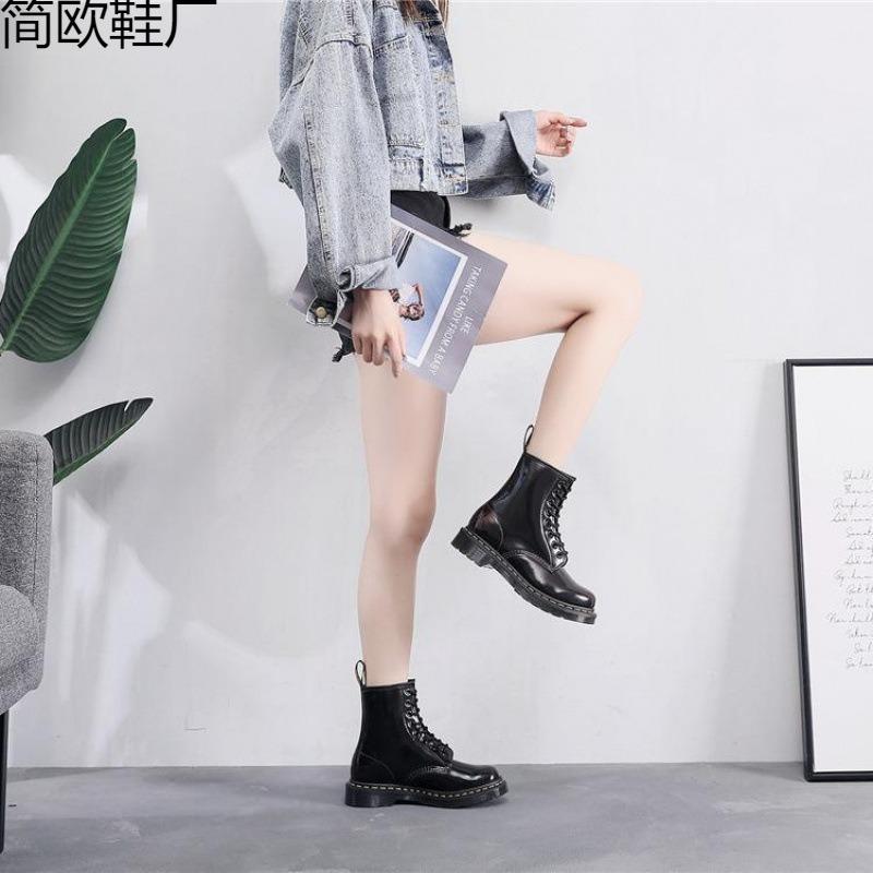 High-top polished red locomotive boots women's classic retro short boots men's and women's genuine leather boots