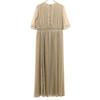 CLANE Floral pattern switching Short sleeve Pleated Long dress 1 beige Women Used