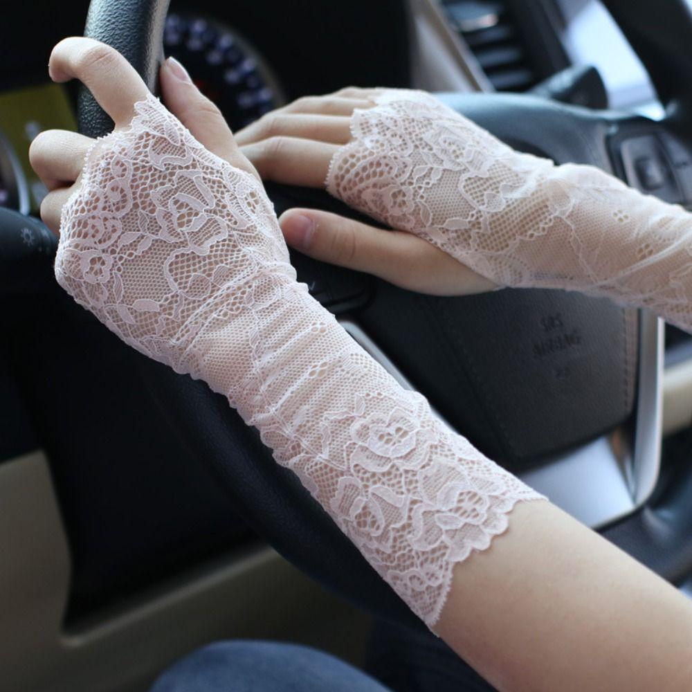 Lace Sexy Mesh Lace Sexy Mesh Fingerless Lace Gloves  Driving Cycling Cosplay