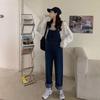 2026 New Fashionable Women's Loose Straight-Leg Denim Overalls Casual Suspender Pants