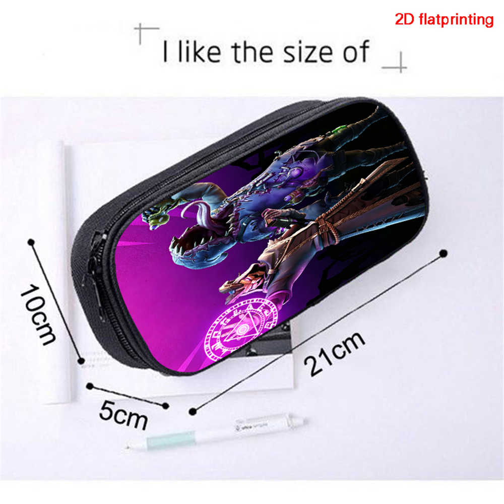 Fortnite Cartoon Lightweight Two Layer Pencil Pouch, Unisex Kids Aged 6-14 Light Portable Student School Stationery Storage Case