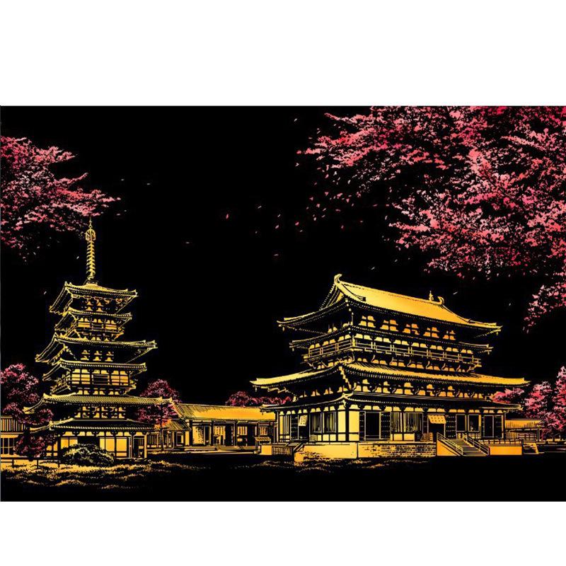 

Ночной вид города Юэлу - Картина-скретч - Серия «Красочный мир», Креативный подарок на день рождения