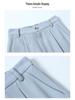 Women's Elegant Wrinkled Seven-Sleeve Blazer Suit with Wide-Leg Pants - Thin Style 2026 Spring/Summer Collection