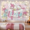 Sanrio Mikko Cute Cartoon Background Tapestry Ins Style Room Decor Hanging Cloth for Dormitory Rental Room Decor