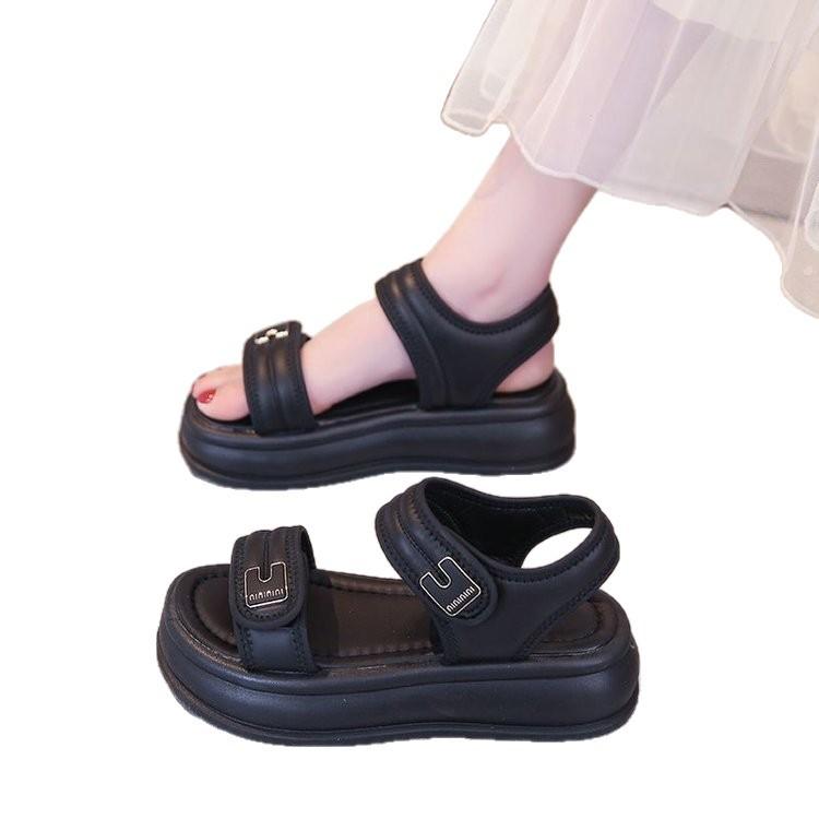 Premium Thick-soled Roman Sports Sandals Women's Outer Wear Summer 2025 New Velcro Maternity Beach Cool Slippers