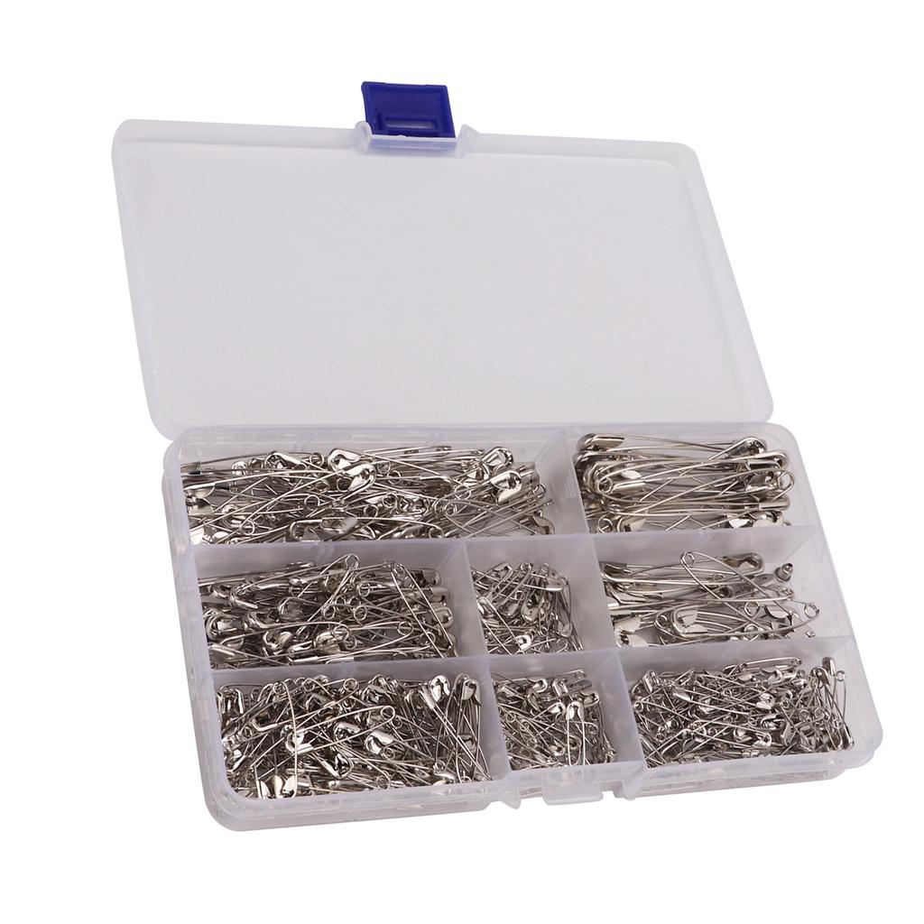 460Pcs Safety Pins 7 Sizes Iron Safe Multifunction Sturdy Reusable Safety Pins Assorted for Sewing