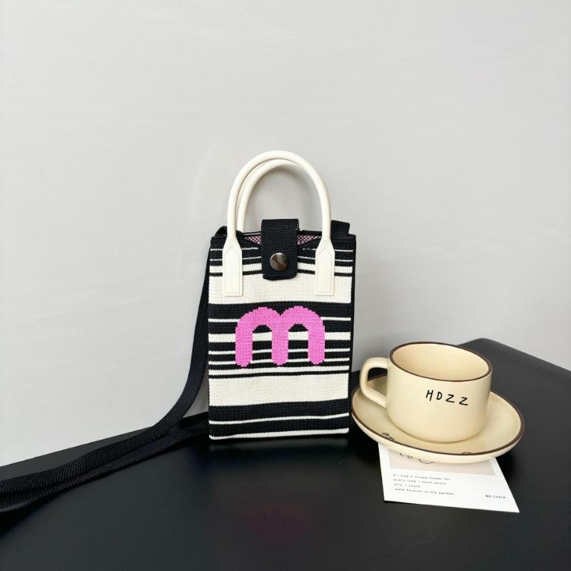 Mobile phone bag flower knitted bag niche versatile shoulder messenger bag trendy tote bag flower knitting