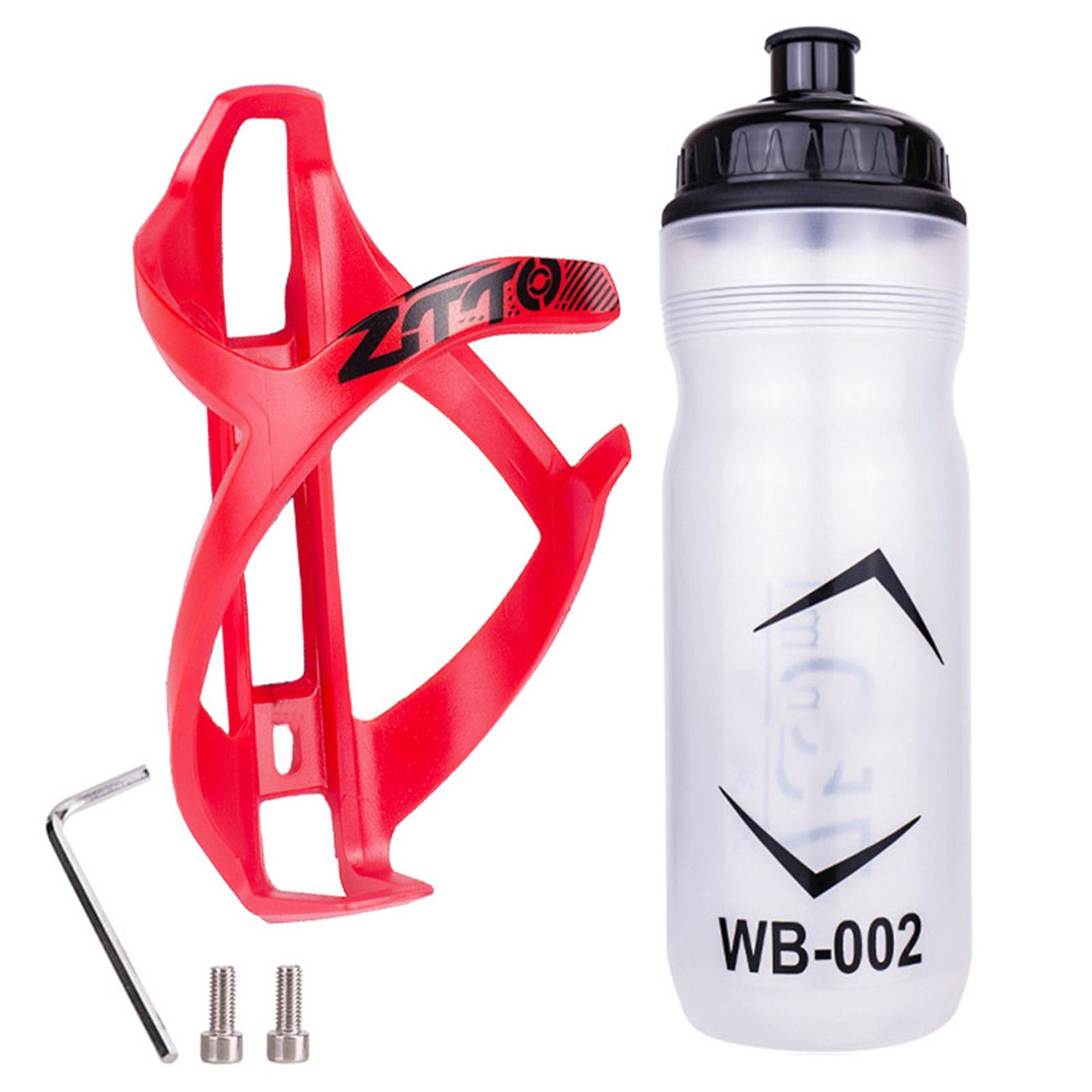 Bike Water Bottle With Cages Universal Bicycle Water Bottle With Water Bottle Cages Mounting Tools For Outdoor Cycling red #1