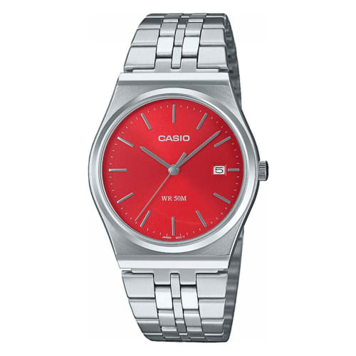 

Casio MTP Series Analog Quartz (35mm) Cherry Red Sunray Dial/Stainless Steel Bracelet MTP-B145D-4A2VEF