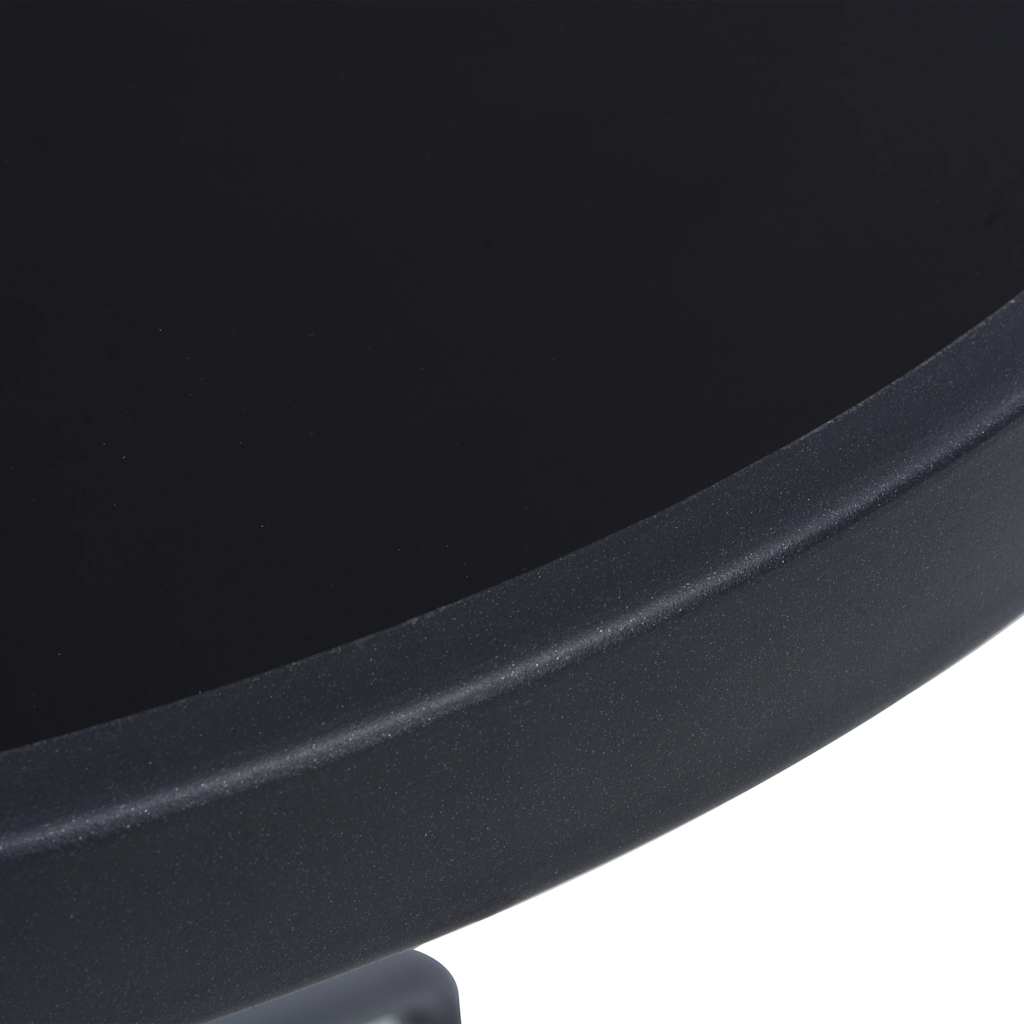 vidaXL Gartentisch Schwarz 80 cm Stahl und Glas