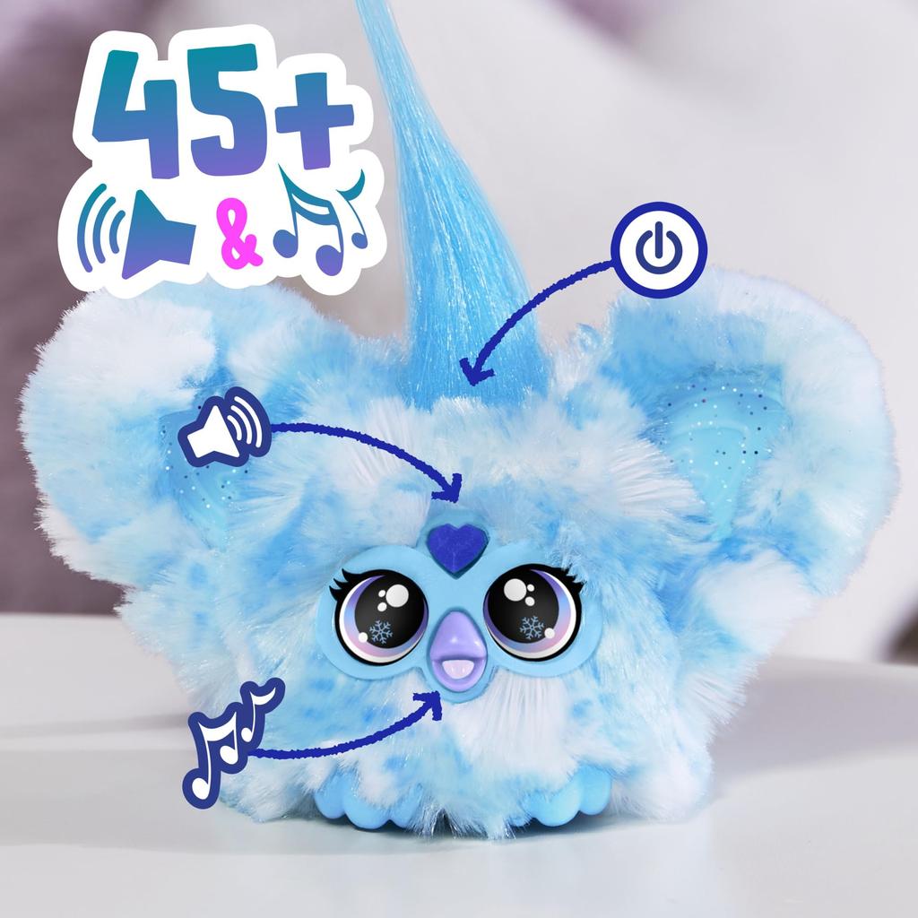 Hasbro Furby Furblets Snowway Winter Model Mini Friend, Over 45 Sounds, Furby Language Only, Powered Plush Toy, Ages 6+, Multicolor, G0398, Authentic