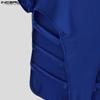 INCERUN Men Short Sleeve Hollow Bandage Fitted Jumpsuits Romper Homewear