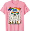 Maltese Dog Pride LGBTQ Rainbow Flag Sunglasses Graphic Tee Casual Cotton T-Shirt