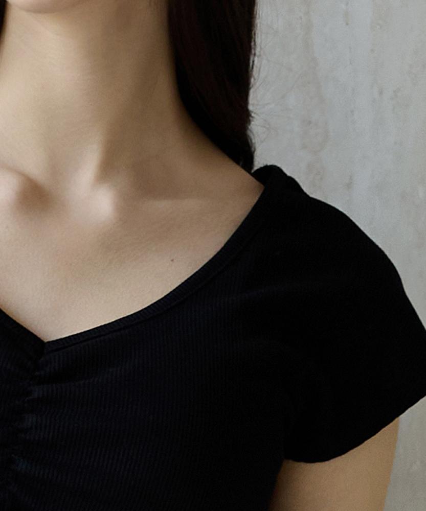 Debiweeo Women'S Yoga Wear Devi-T0130-Black Pilates Julie Shirred Cap Sleeve