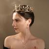 Classic jewelry retro king crown round golden rhinestone alloy crown men and women party dance headwear