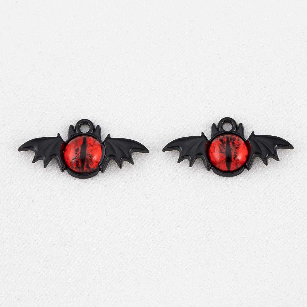 5pcs/lot Dark Wind Alloy Bat Magic Eye Pendant For DIY Anime Peripheral Necklace Keychain Bracelet Necklace Creative Jewelry