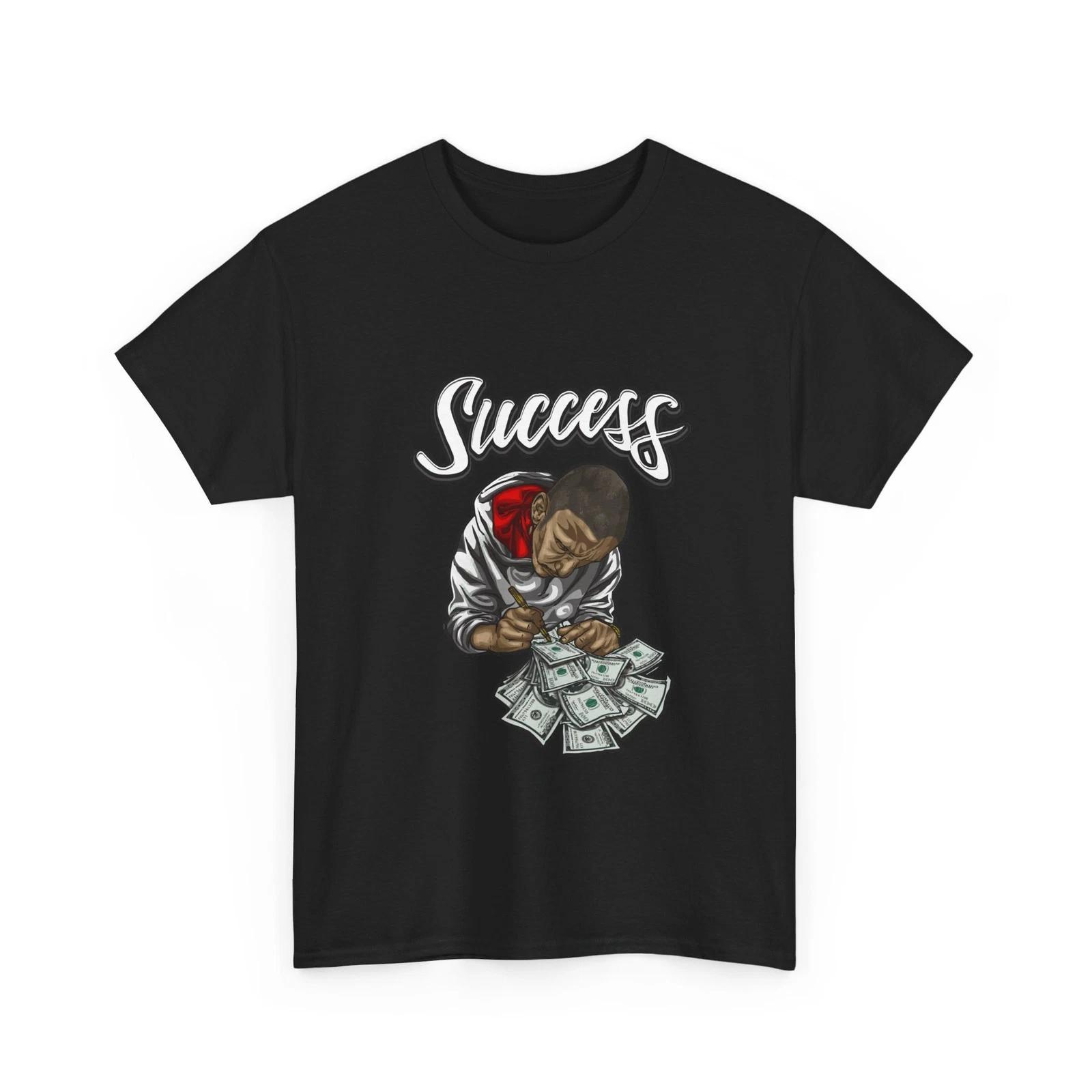 

Success Money Printing T-Shirt | Cool Figure Counting Cash Shirt, Streetwear Tee L