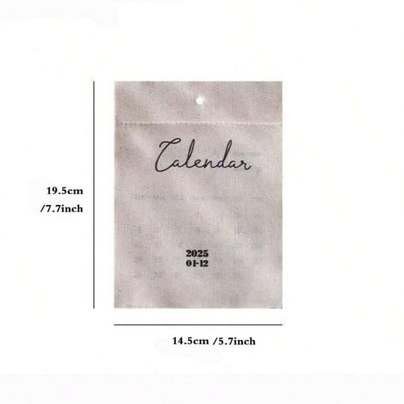 Ins Cotton Cloth 2026 Wall Calendar Korean Style Decorative English Calendar Office Home Decor for Popular Posing Prop