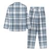 Damen Casual Mode Karomuster Patchwork Druck Langarm Hose Loungewear Set