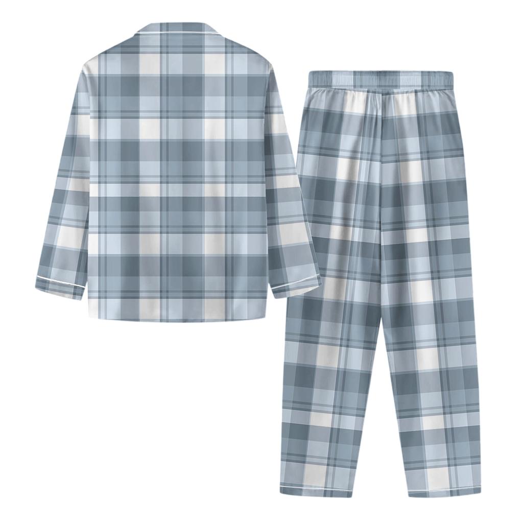 Damen Casual Mode Karomuster Patchwork Druck Langarm Hose Loungewear Set