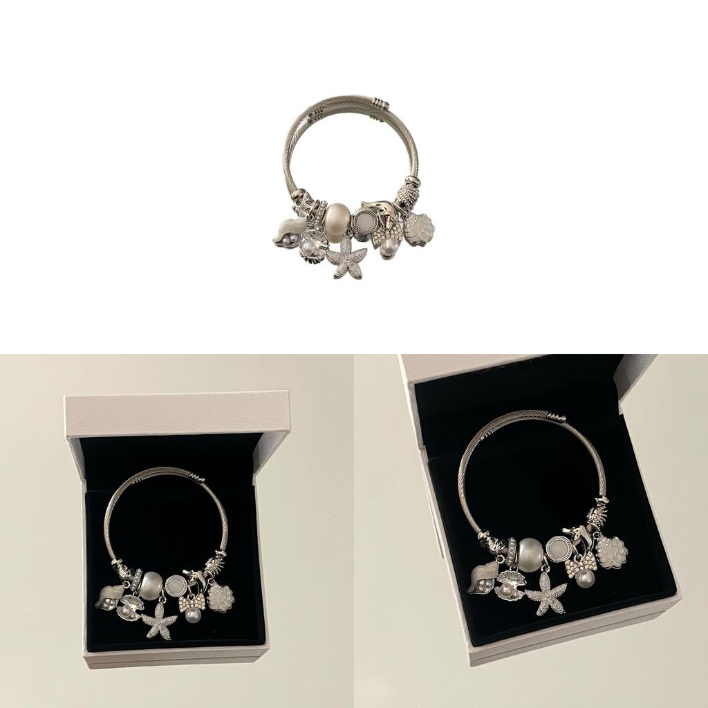 Handcrafted Shell Beaded Bracelet For Women Summer Beach Jewelry With Stainless Steel Material