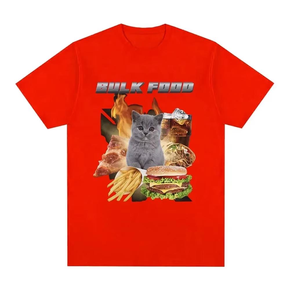 

Bulk Food Cat Meme Graphic Printed TShirt Women Fashion Retro Hip Hop Short Sleeve TShirt Casual Unisex Tops Clothing 3XL