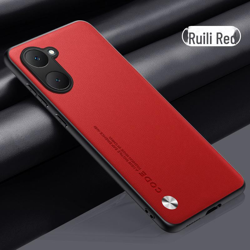 Vivo Y03 Carbon Fiber Leather Protective Cover with Full Lens and Round Edge Design, 4G Kevlar for Men and Women