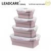 Collapsible Silicone Lunch Box Set: Microwave Steaming, Fresh-Keeping, 4-Piece Bento for Office & Picnic