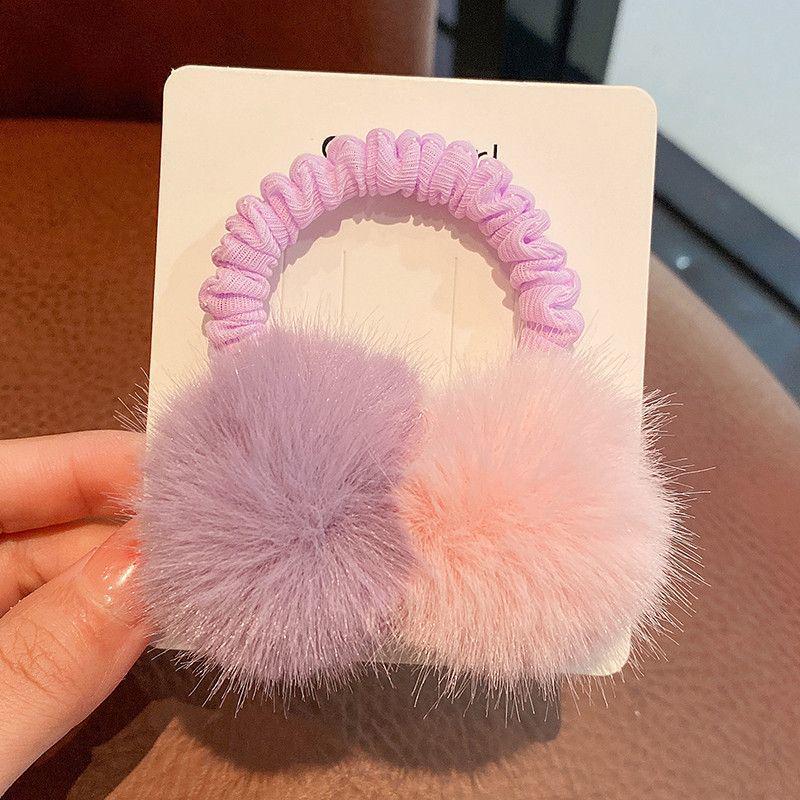 Korean Style Non-Damaging Plush Hair Ties for Kids - High Elasticity Ponytail Holders