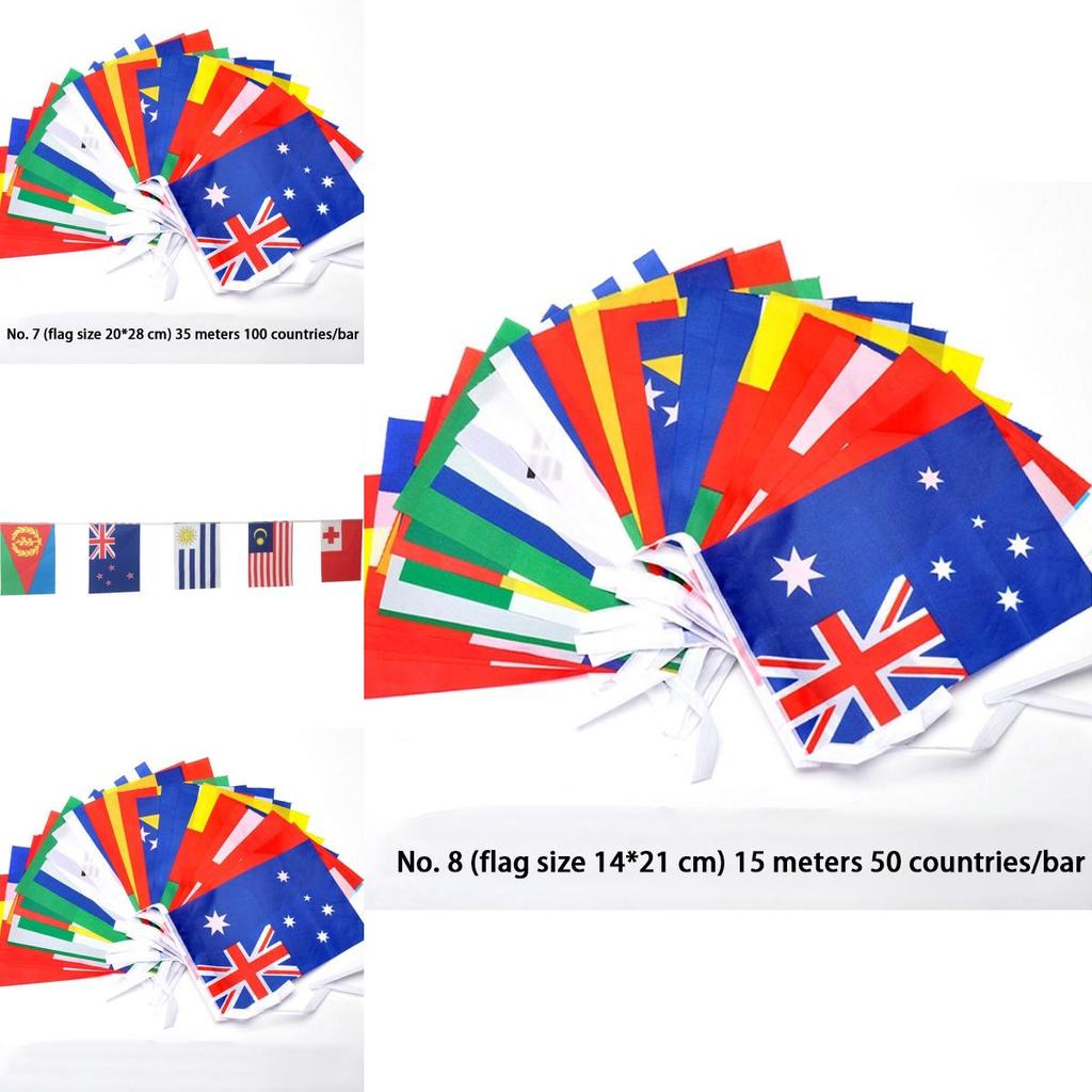 Multi-cultural Party Hanging Decor 50-100pcs Flags Of Different Assorted Countries