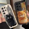 Lovely Funny Cartoon Black Cat Case for Samsung Galaxy S24 S25 S23 Ultra S22 S21 Plus FE A36 A56 A26 A16 A06 A15 A25 A35 A55 5G