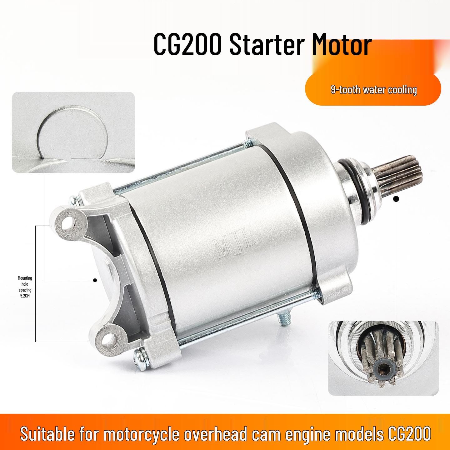 

Стартер CG200 для водяного/воздушного охлаждения Zongshen Lifan 175, Трехколесные мотоциклы, Доступен с 9/11 зубьями