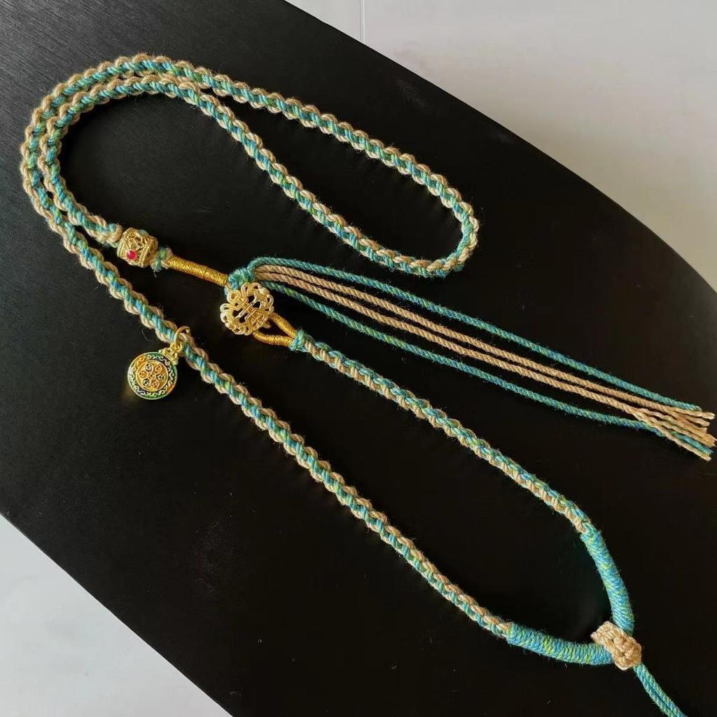 Tibetisches handgewebtes Anhängerschnur: Unisex handgeriebener Baumwoll-Amulett-Thangka