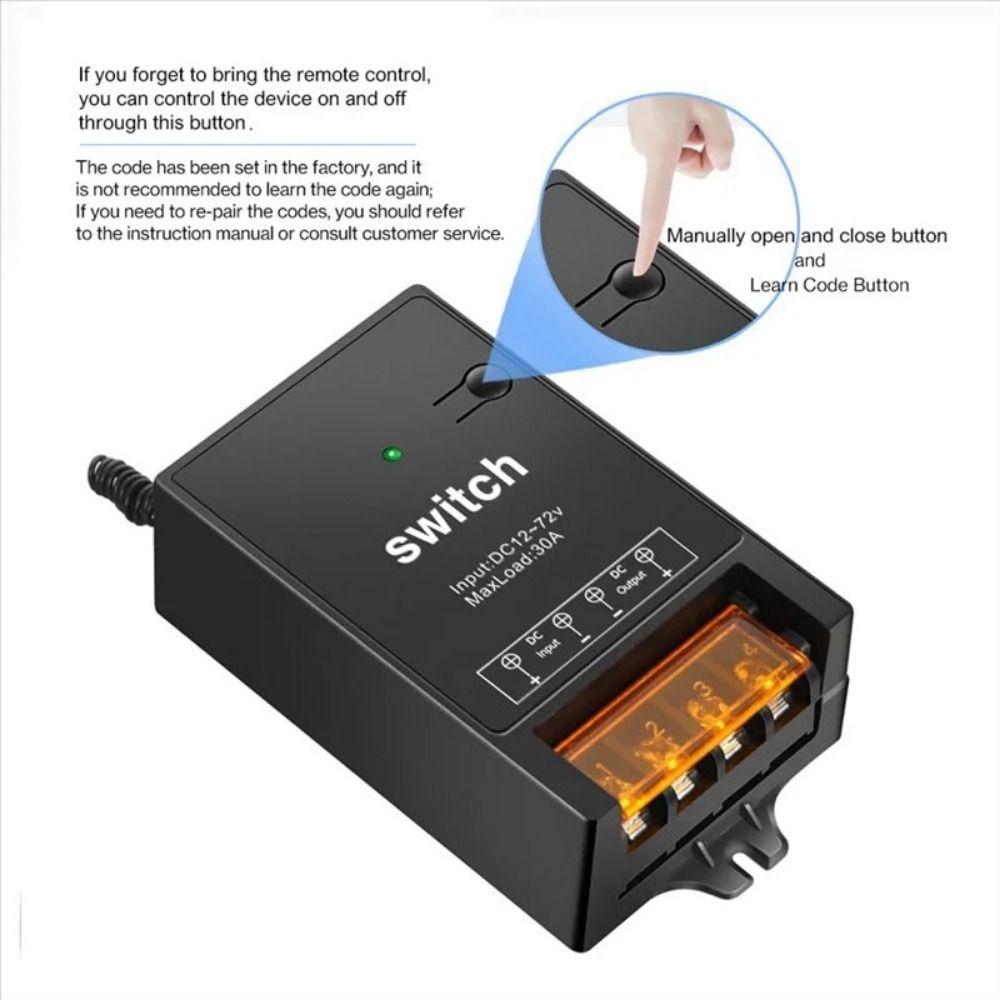 Micro Receive Remote Control Switch DC 12V-72V LED Lamp Controller Mini Relay Smart Switch  Fans