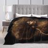 Afrocentric African Art Black And Gold Fleece Blankets Awesome Throw Blanket for Home 150*125cm Plush Thin Quilt,